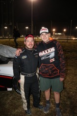 Former Pro Late Model champion and new chassis builder Dakota Stroup (left) mentored rookie Sam Johnson.